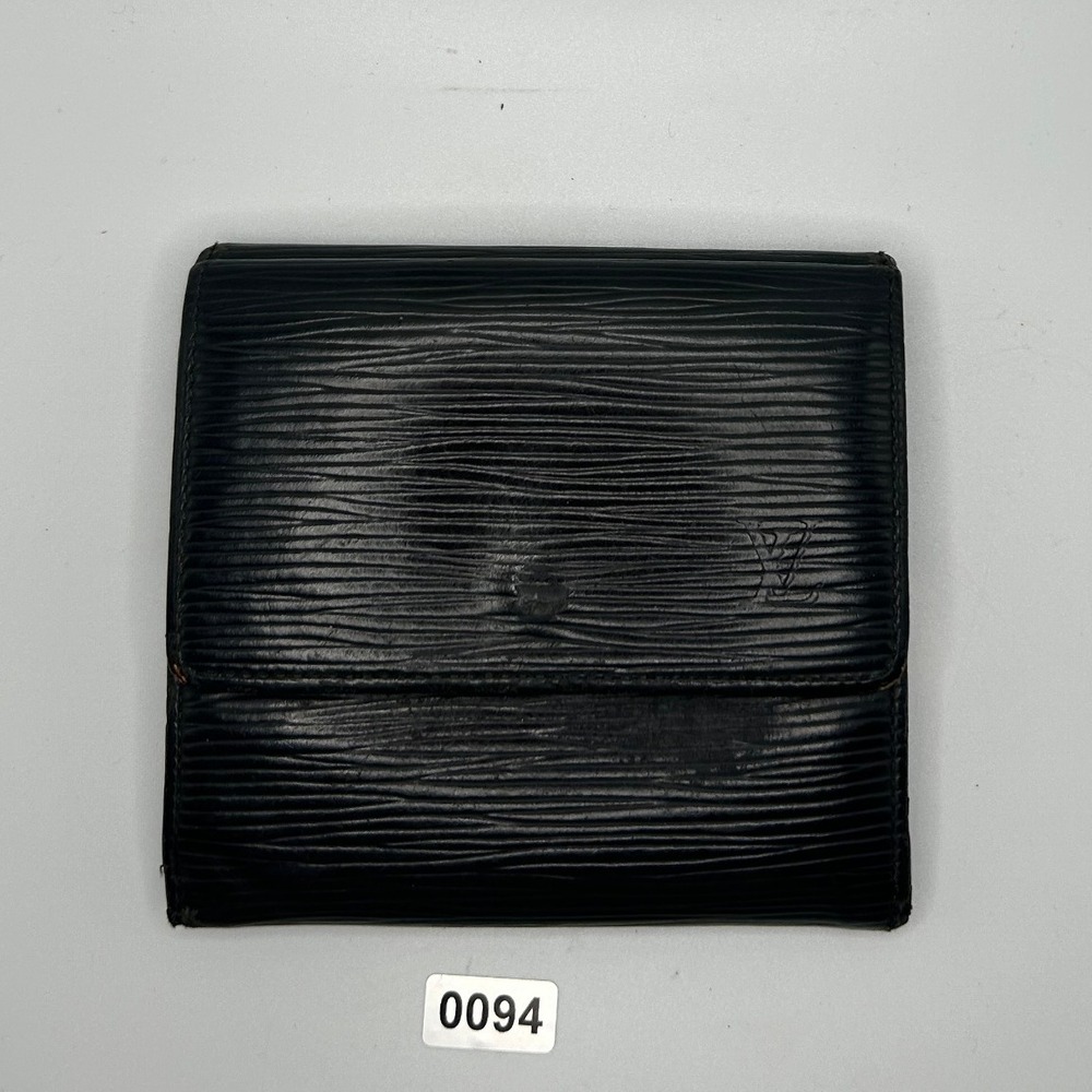 Louis Vuitton Epi Leather Tri Fold Wallet Black #94